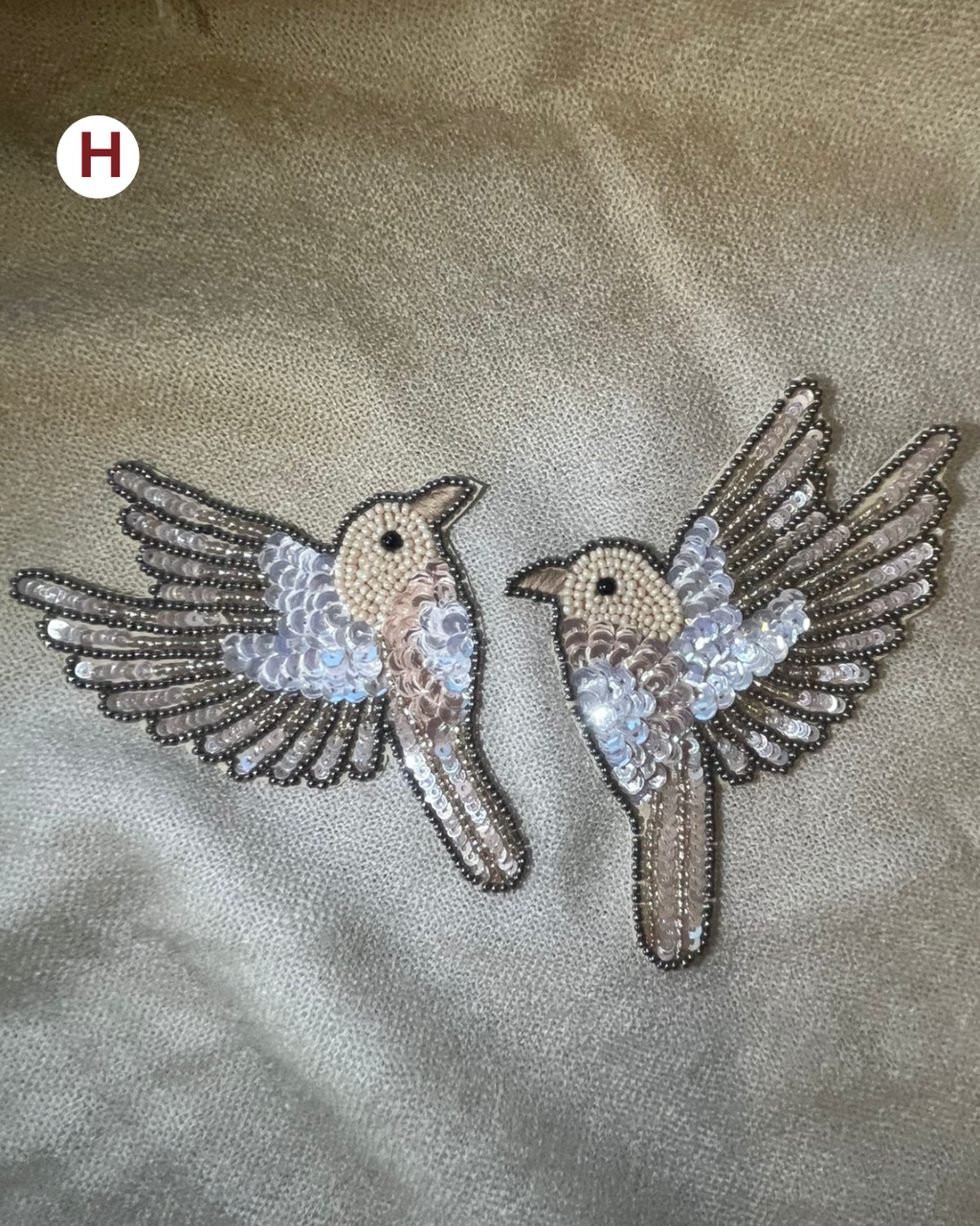 Beaded and sequined patch