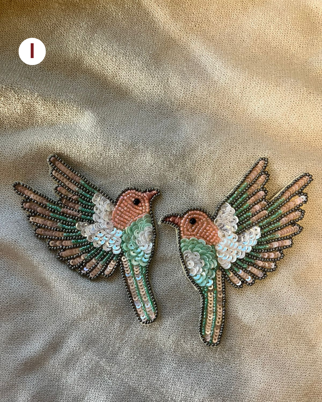 Beaded and sequined patch
