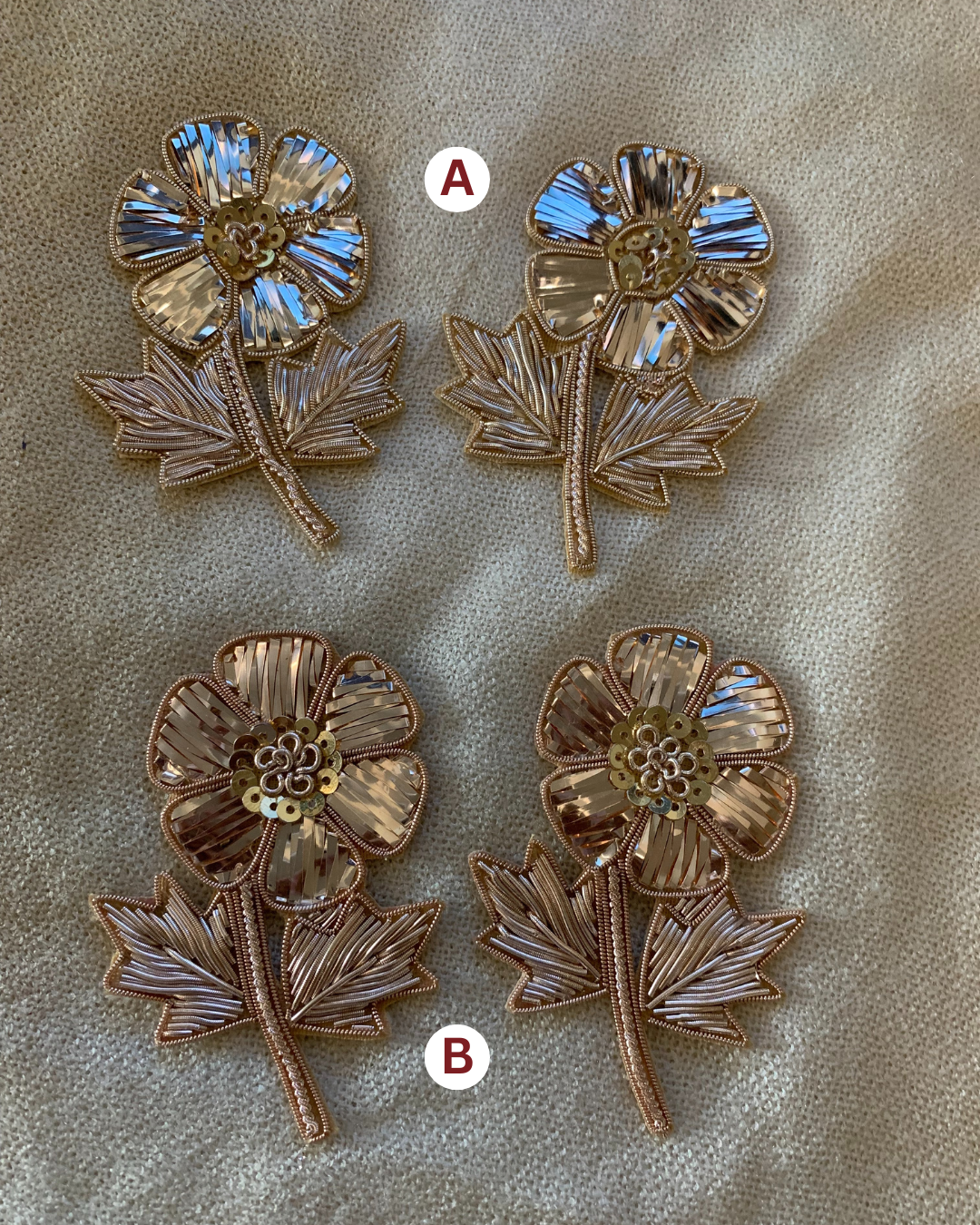 Gold Floral Patch