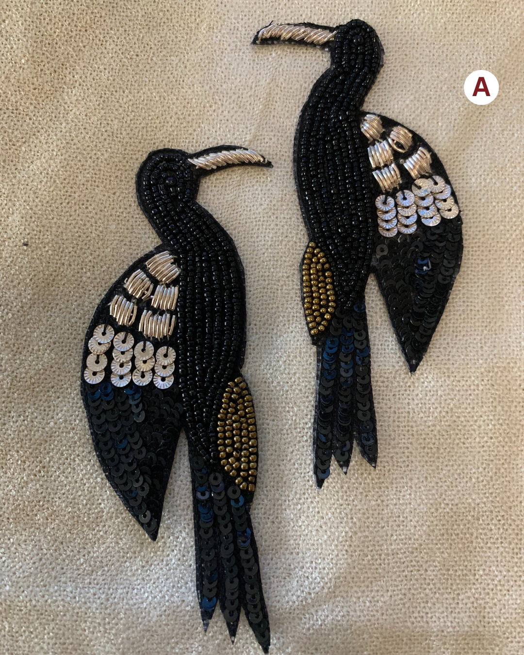 Beaded Bird Patch