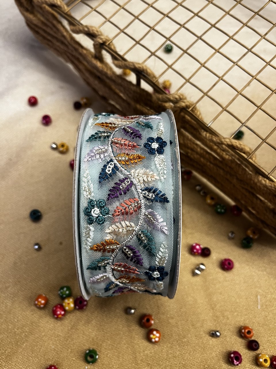 Designer Floral Threadwork Lace