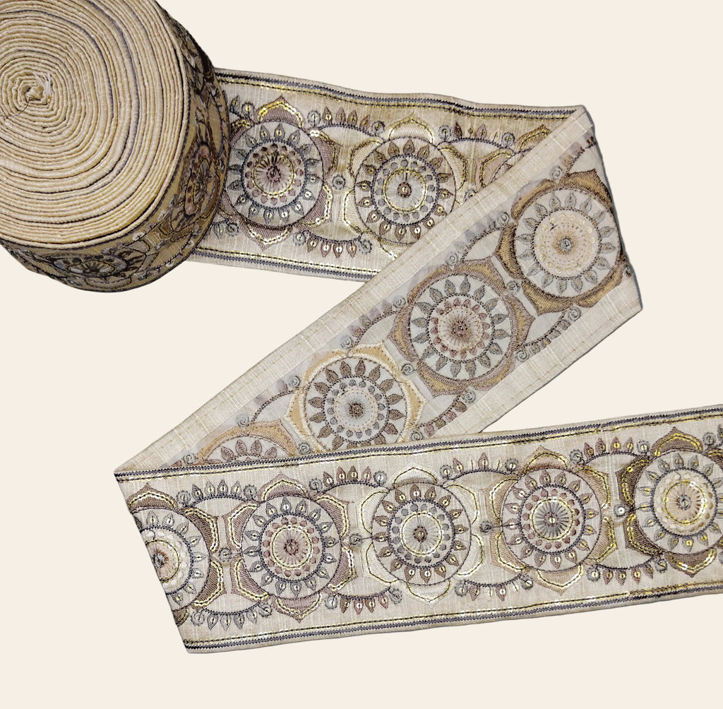 Embroidered Mandala Trim