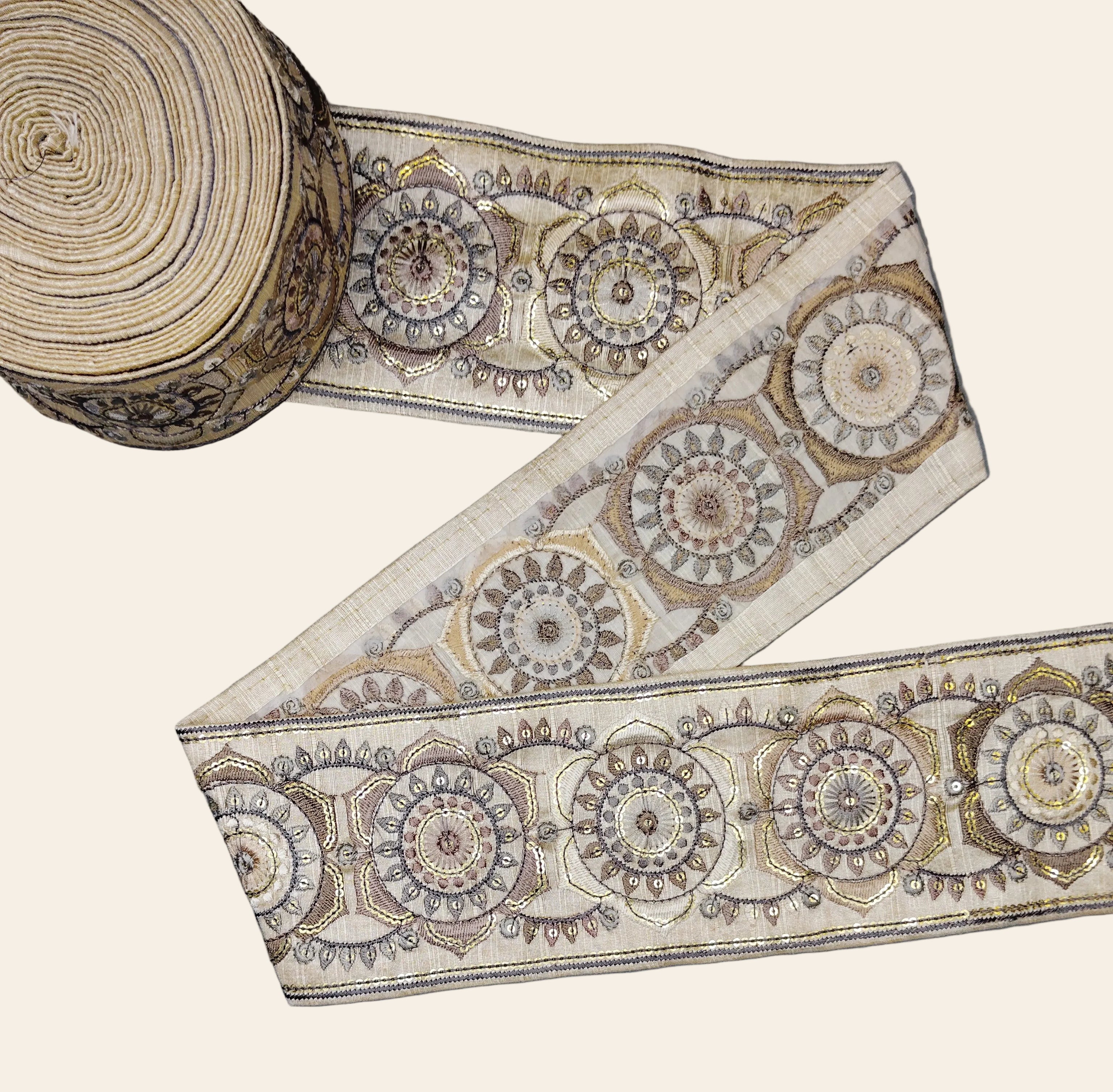 Embroidered Mandala Trim