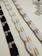 Geometric Metallic Cord Border Trim