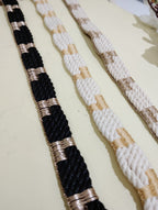 Geometric Metallic Cord Border Trim