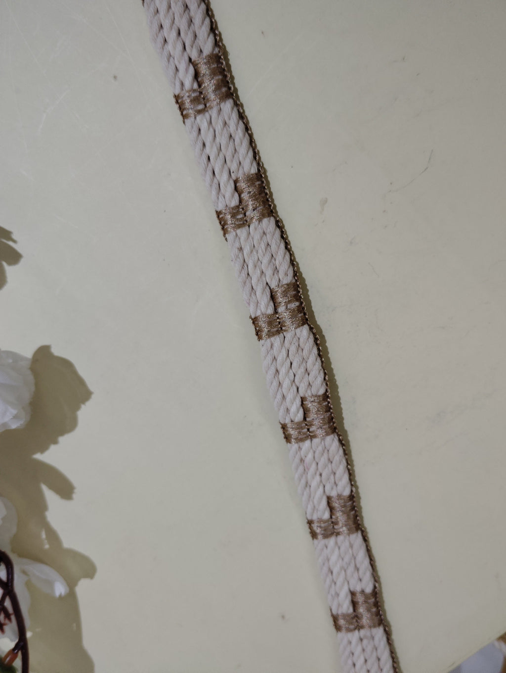 Geometric Metallic Cord Border Trim
