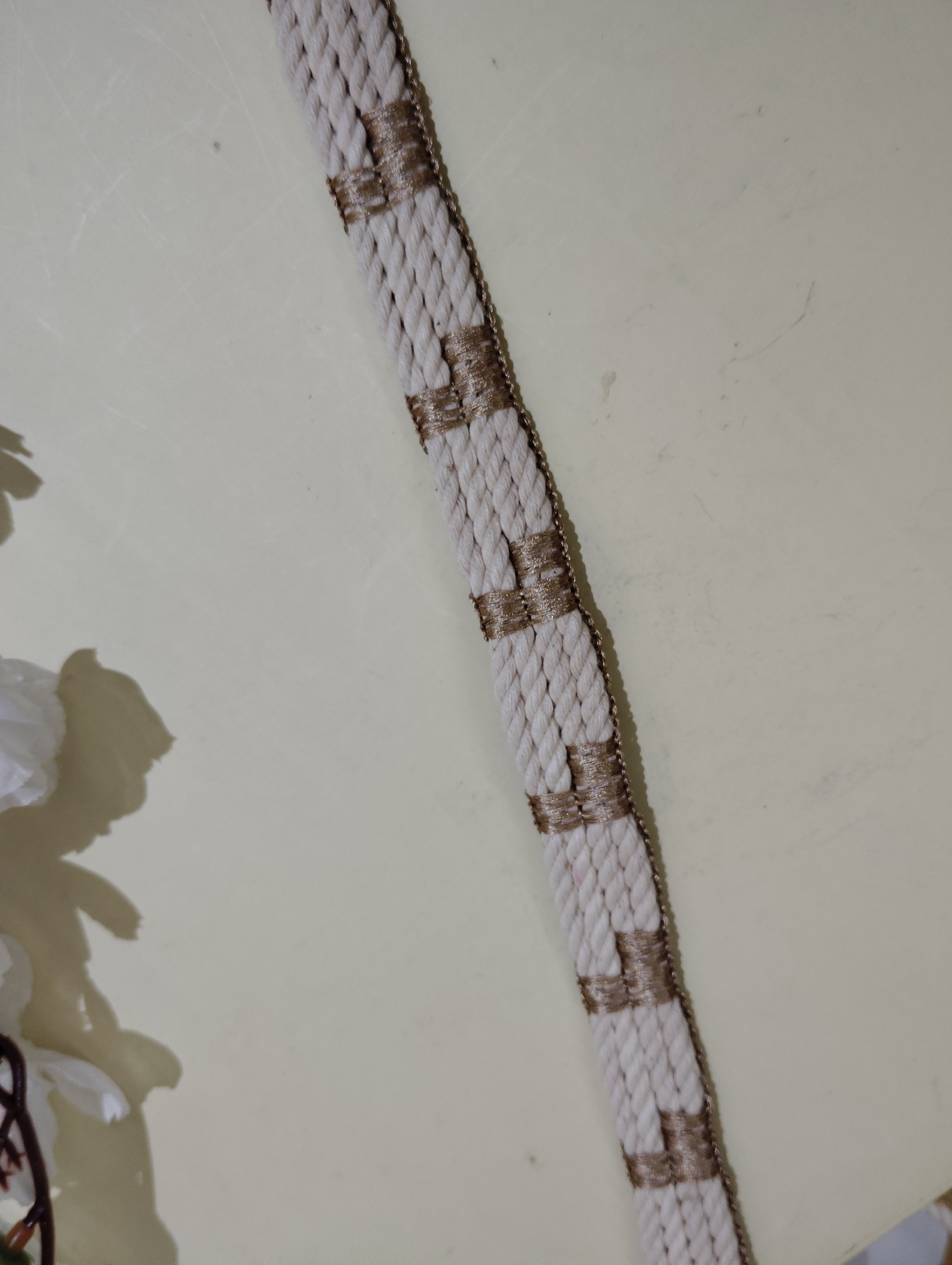 Geometric Metallic Cord Border Trim