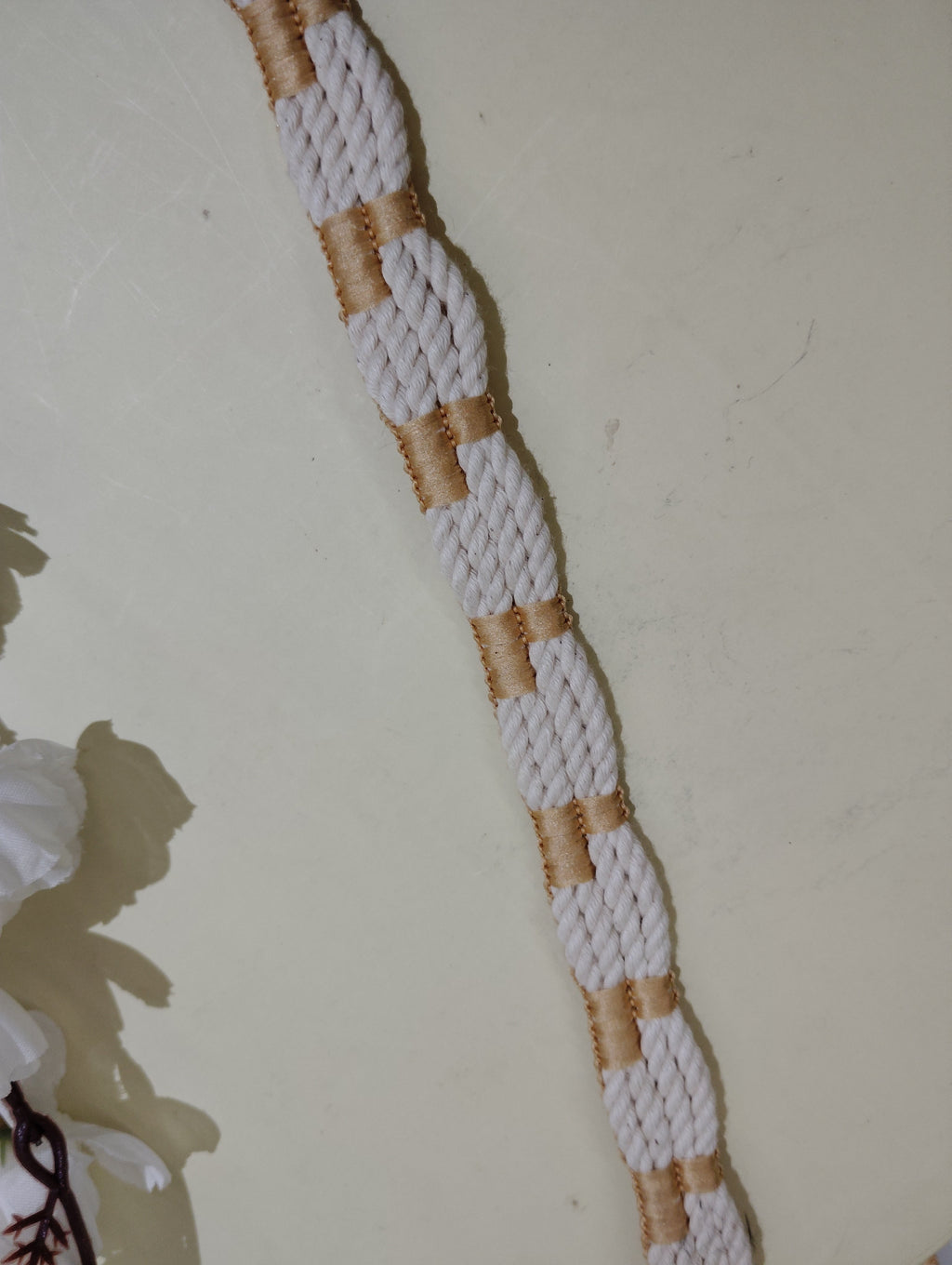 Geometric Metallic Cord Border Trim