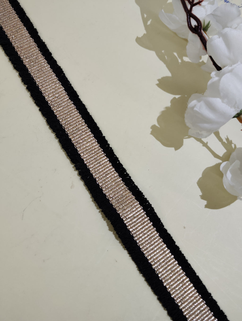 Metallic and Textured Stripe Border Trim