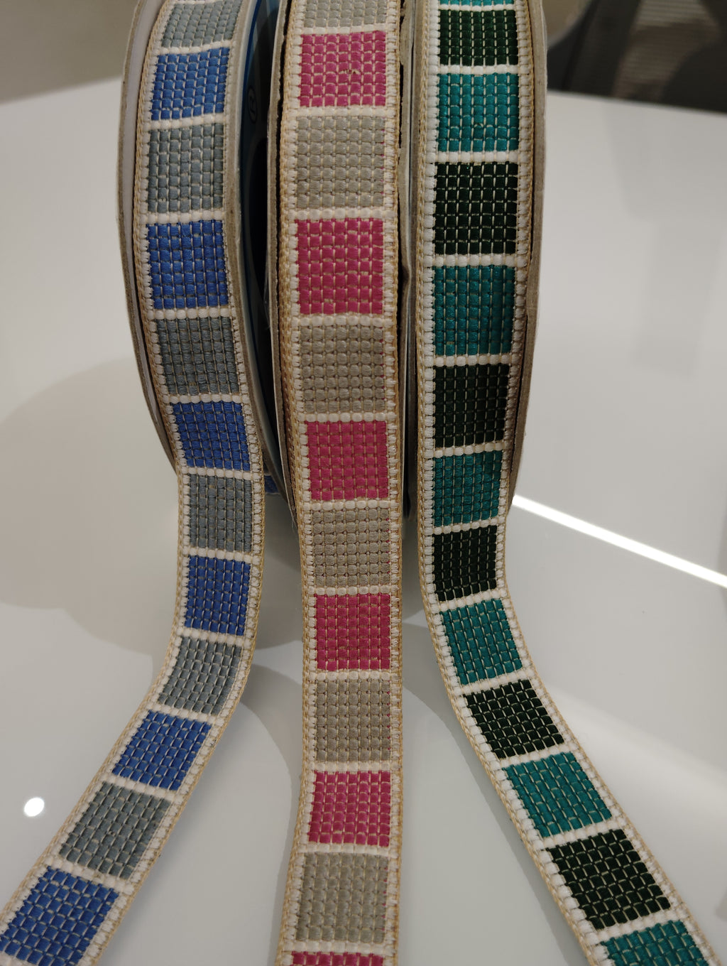 Color-Blocked Geometric Trim Ribbon