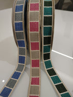 Color-Blocked Geometric Trim Ribbon