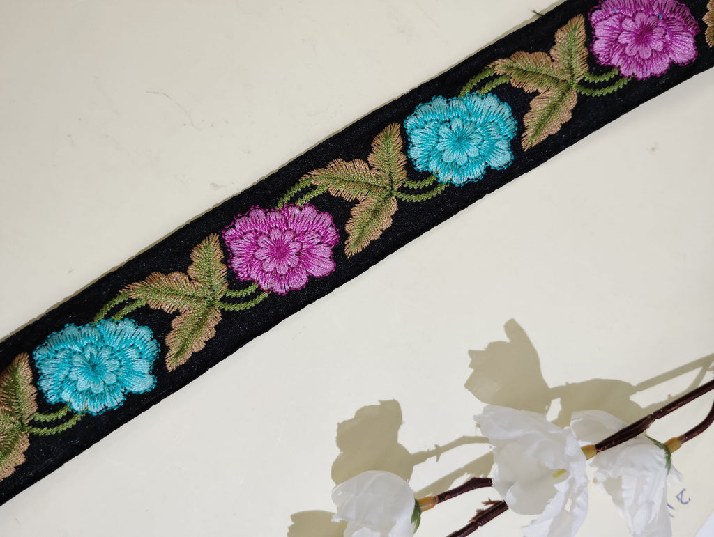 Embroidered Floral Ribbon Trim