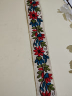 Floral Hand-Embroidered Fabric Trim