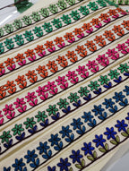 Hand-Embroidered Floral Textile Border