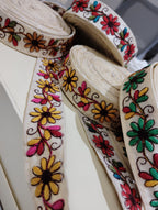Floral Embroidered Cotton Ribbon Trims