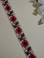 Floral Embroidered Cotton Ribbon Trims