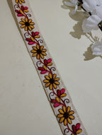 Floral Embroidered Cotton Ribbon Trims