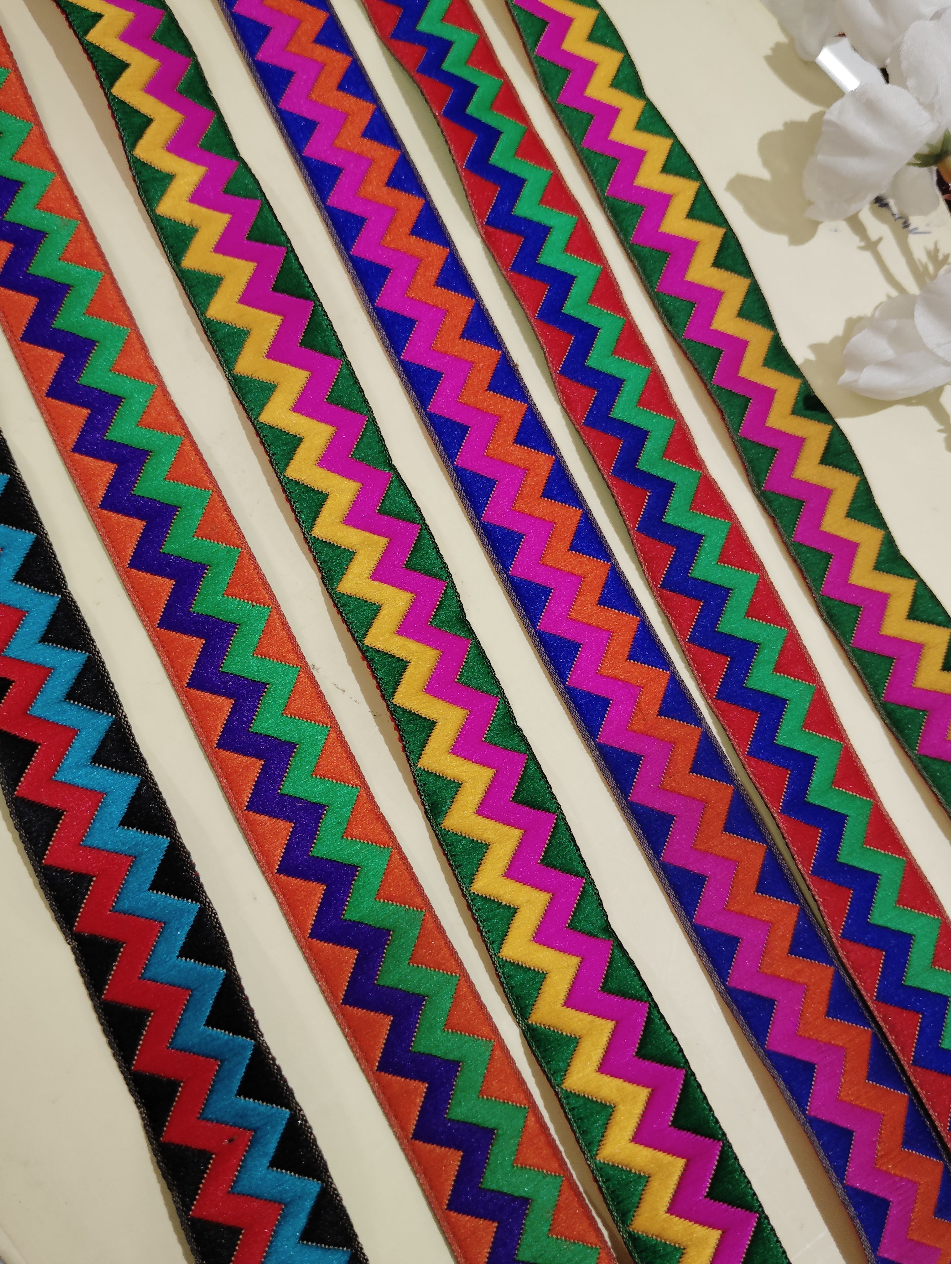 Multicolor Gota Patti Zig-Zag Border