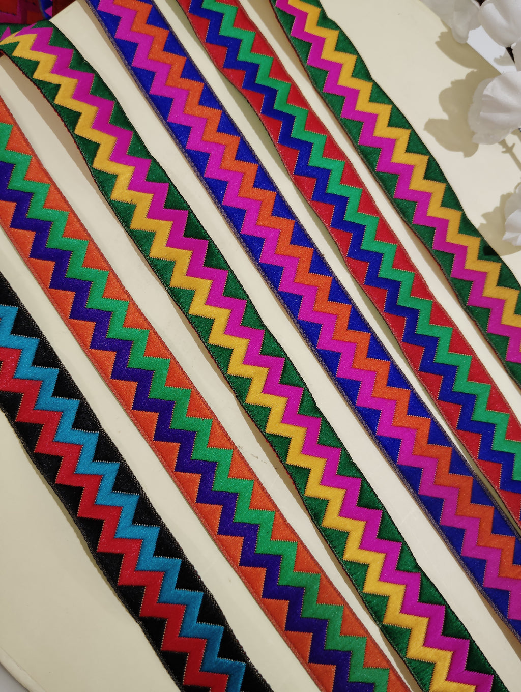 Multicolor Gota Patti Zig-Zag Border