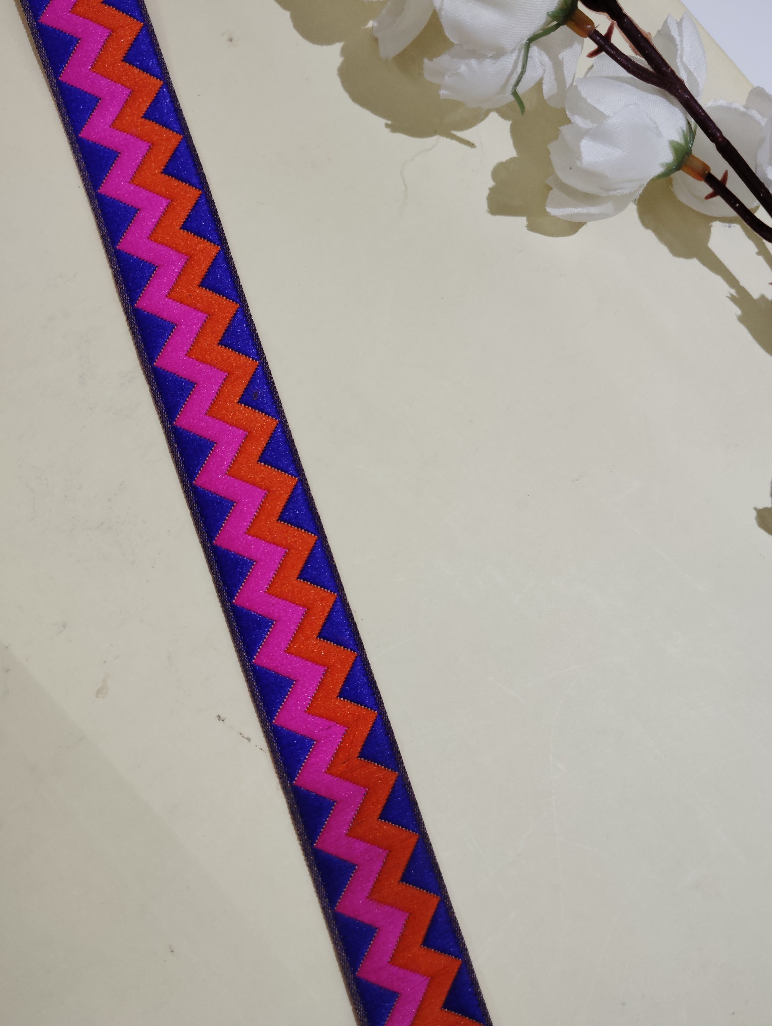 Multicolor Gota Patti Zig-Zag Border