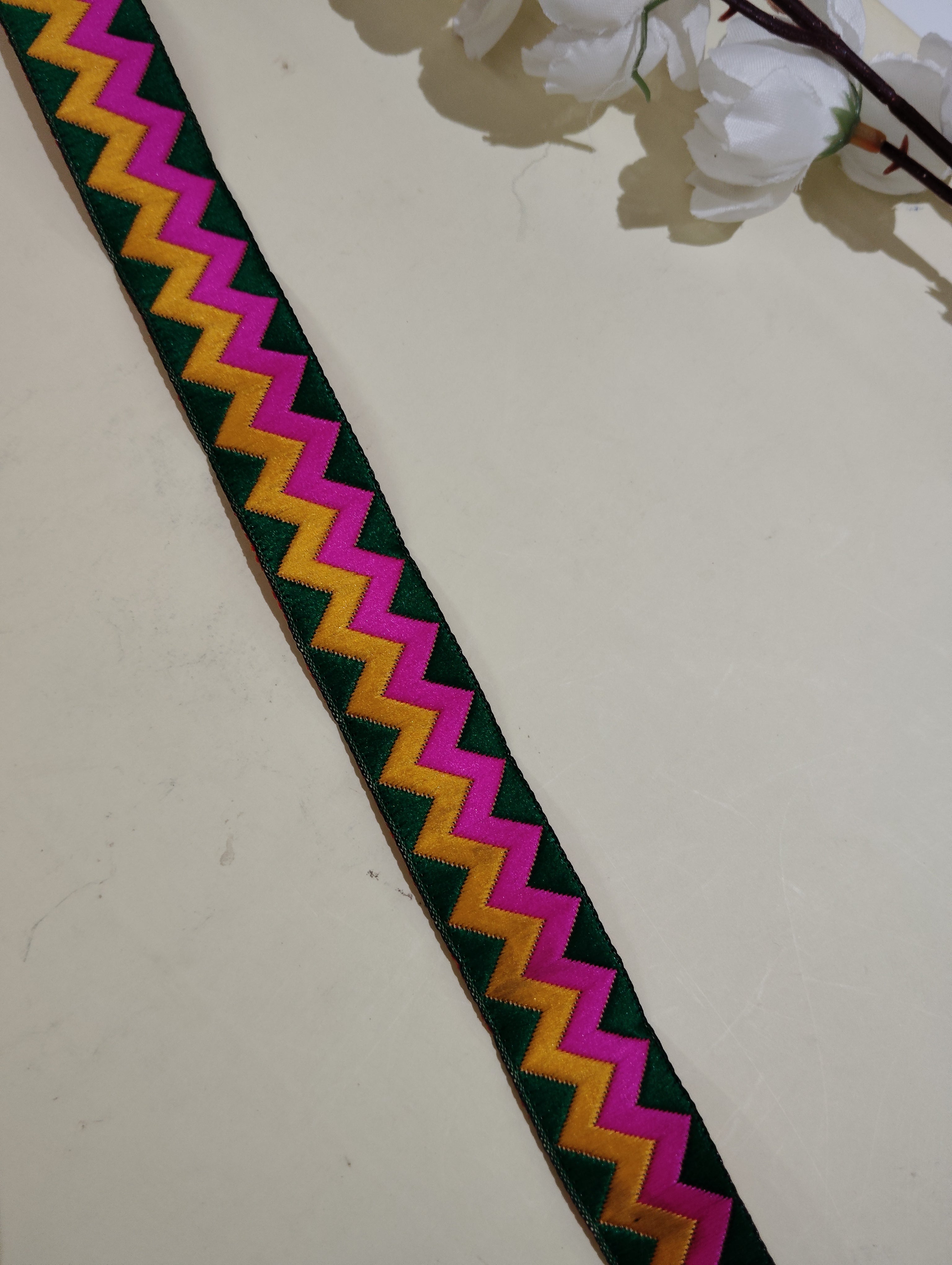 Multicolor Gota Patti Zig-Zag Border