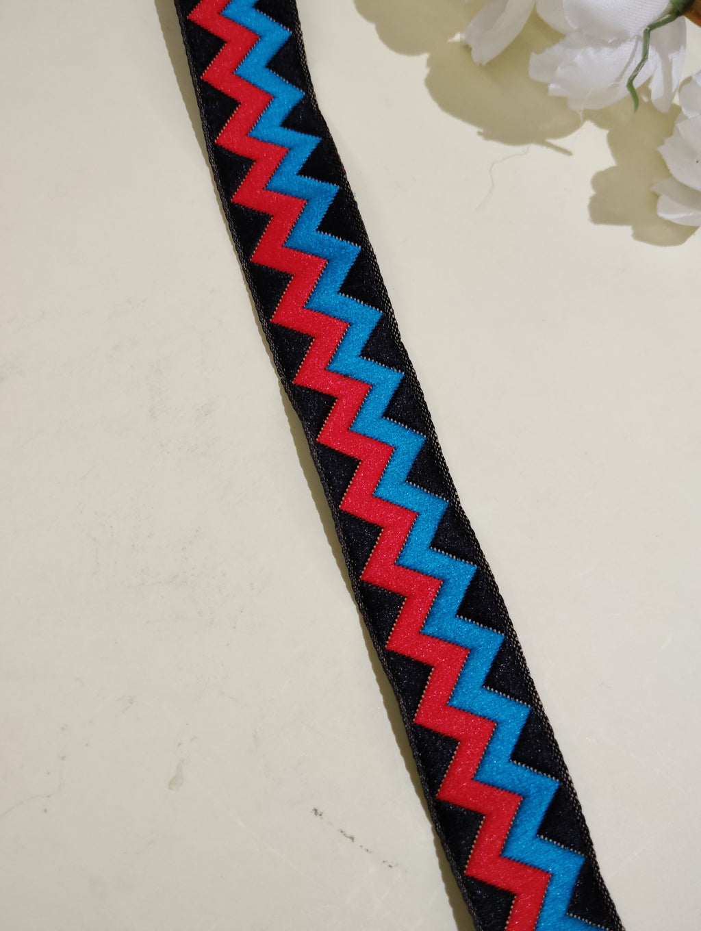 Multicolor Gota Patti Zig-Zag Border