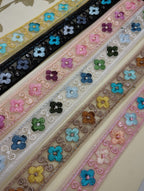 Embroidered Floral Mesh Lace Trim