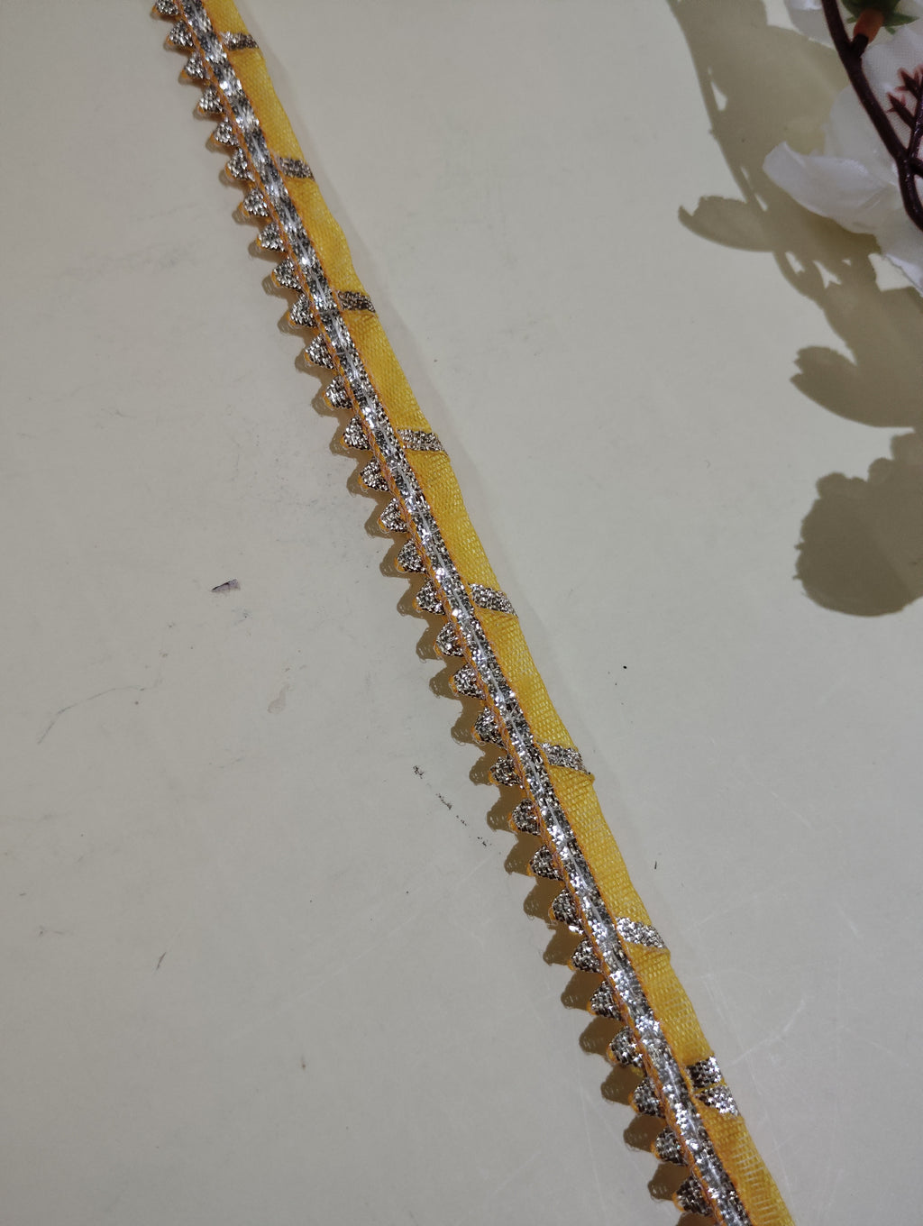 Festive Gota Patti Trim with Diagonal Zari Detailing