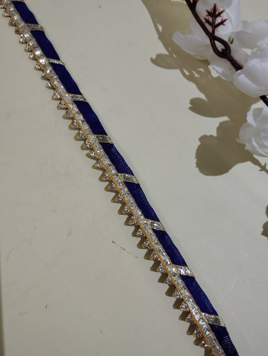 Festive Gota Patti Trim with Diagonal Zari Detailing