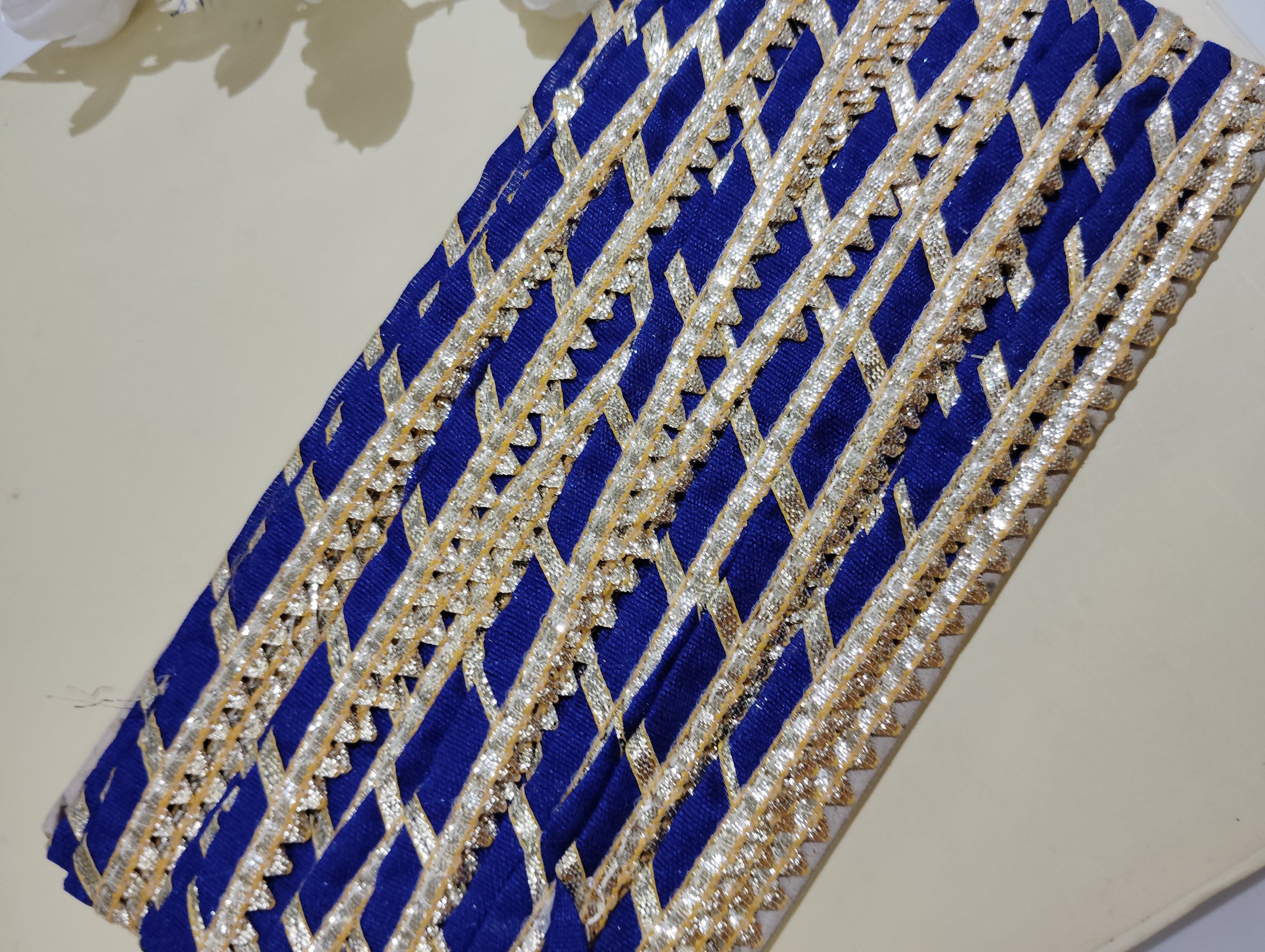 Festive Gota Patti Trim with Diagonal Zari Detailing