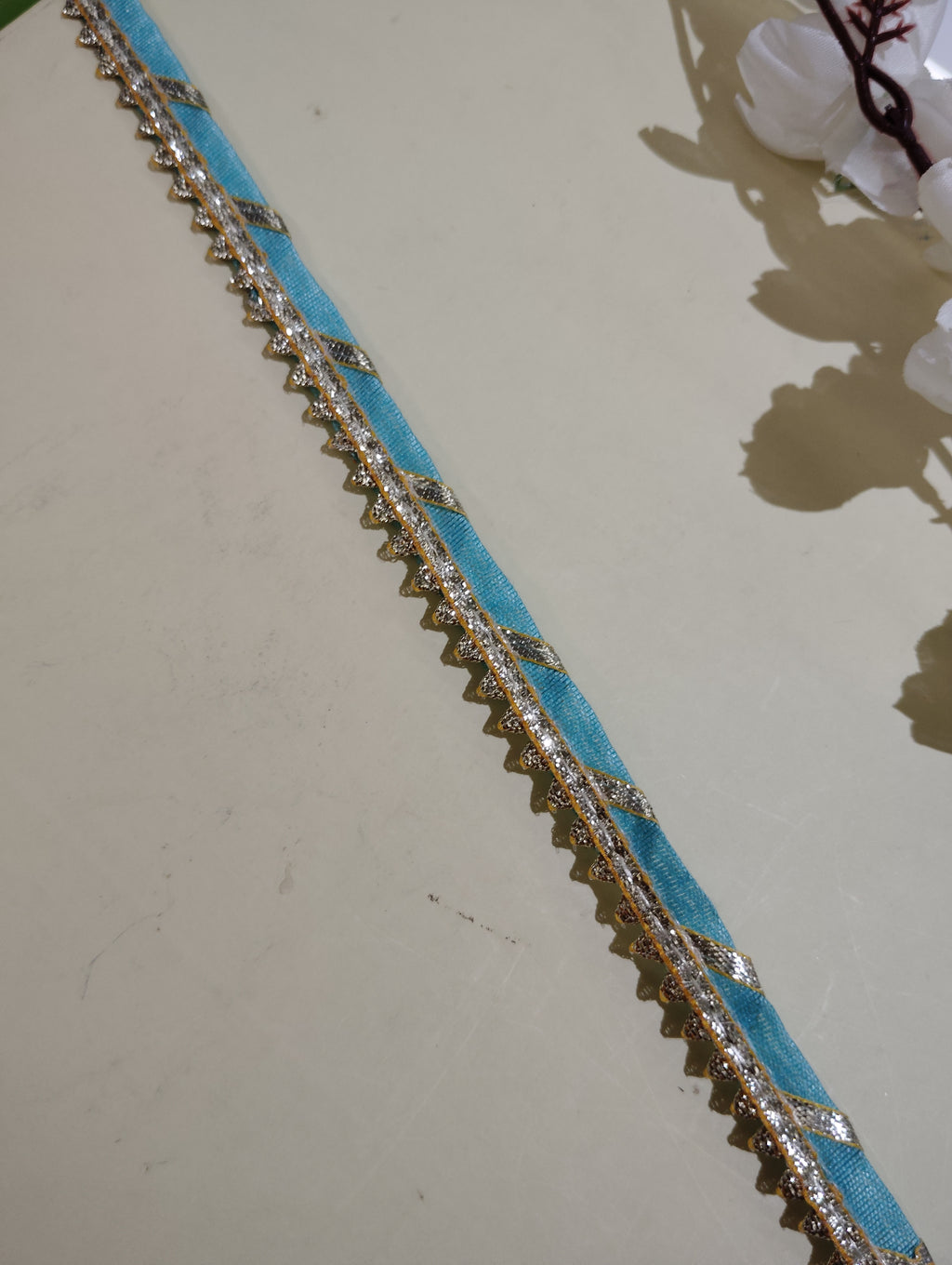Festive Gota Patti Trim with Diagonal Zari Detailing