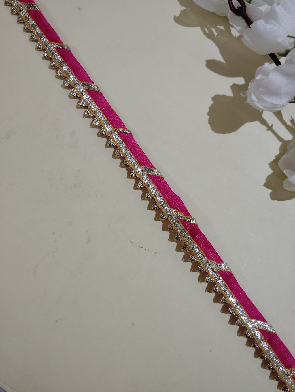 Festive Gota Patti Trim with Diagonal Zari Detailing