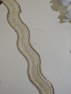 Metallic Gold Cord & Sequin Wave Lace