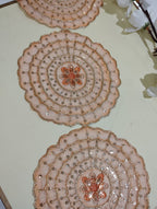 Premium Embroidered Sequin Scalloped Lace Trim with Floral Mandala Motifs