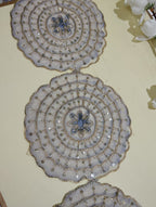 Premium Embroidered Sequin Scalloped Lace Trim with Floral Mandala Motifs