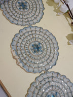 Premium Embroidered Sequin Scalloped Lace Trim with Floral Mandala Motifs