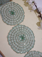 Premium Embroidered Sequin Scalloped Lace Trim with Floral Mandala Motifs
