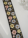 Floral Embroidered Silk Trim with Sequin