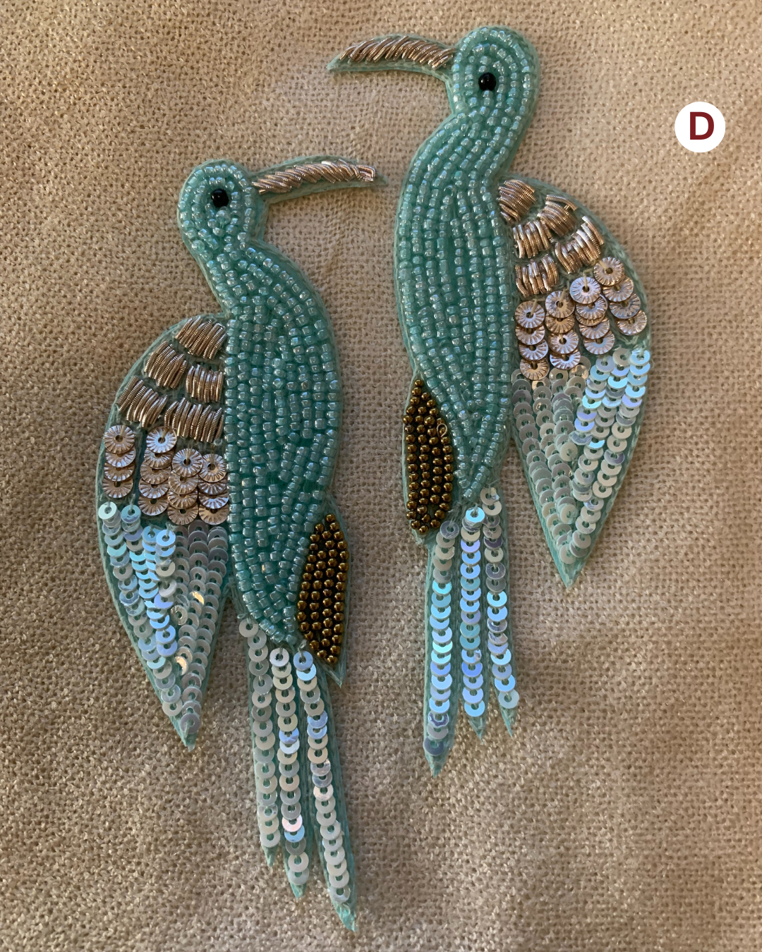 Beaded Bird Patch