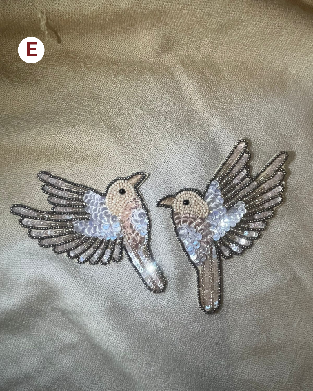 Beaded and sequined patch