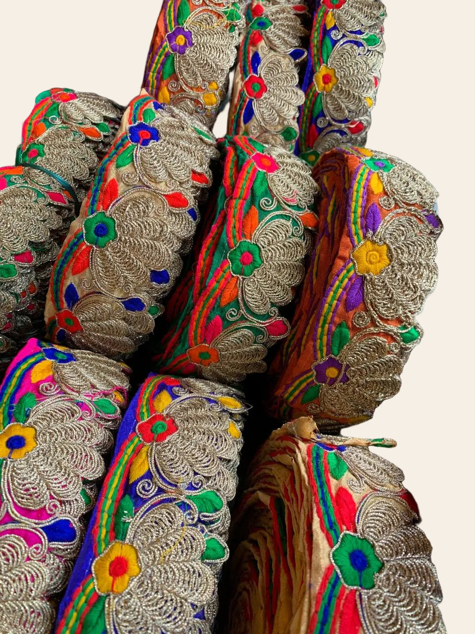 Traditional Multicolor Zardozi Lace Border