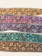 Floral Embroidered Net Lace Trim with Sequin