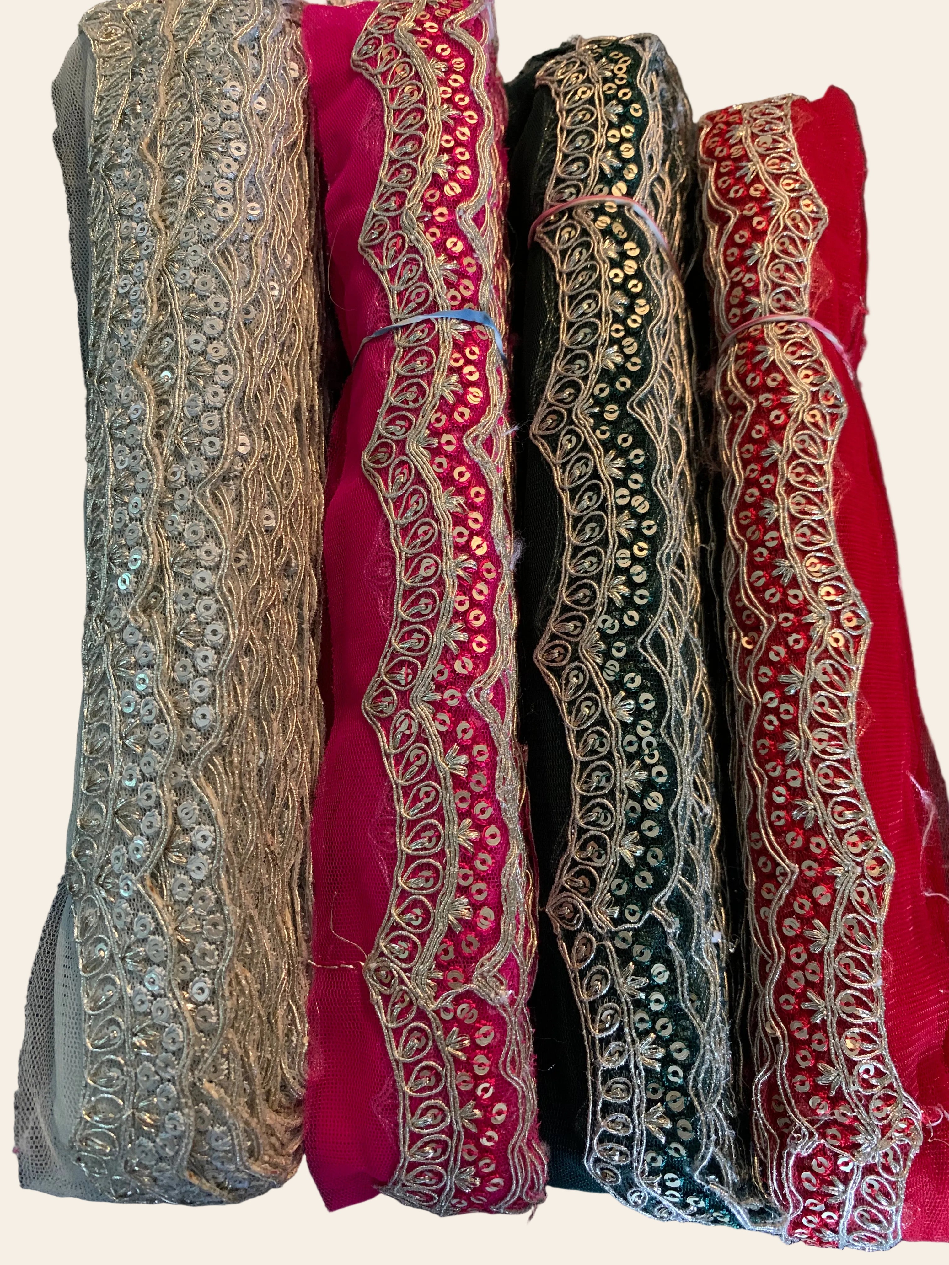 Embroidered Sequin Lace Trim