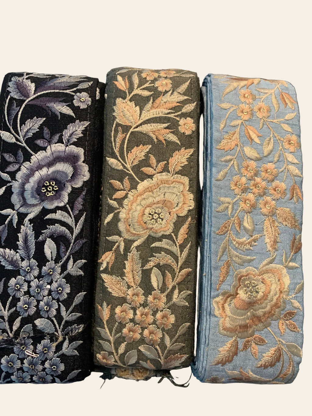 Floral Embroidered Silk Ribbon Lace
