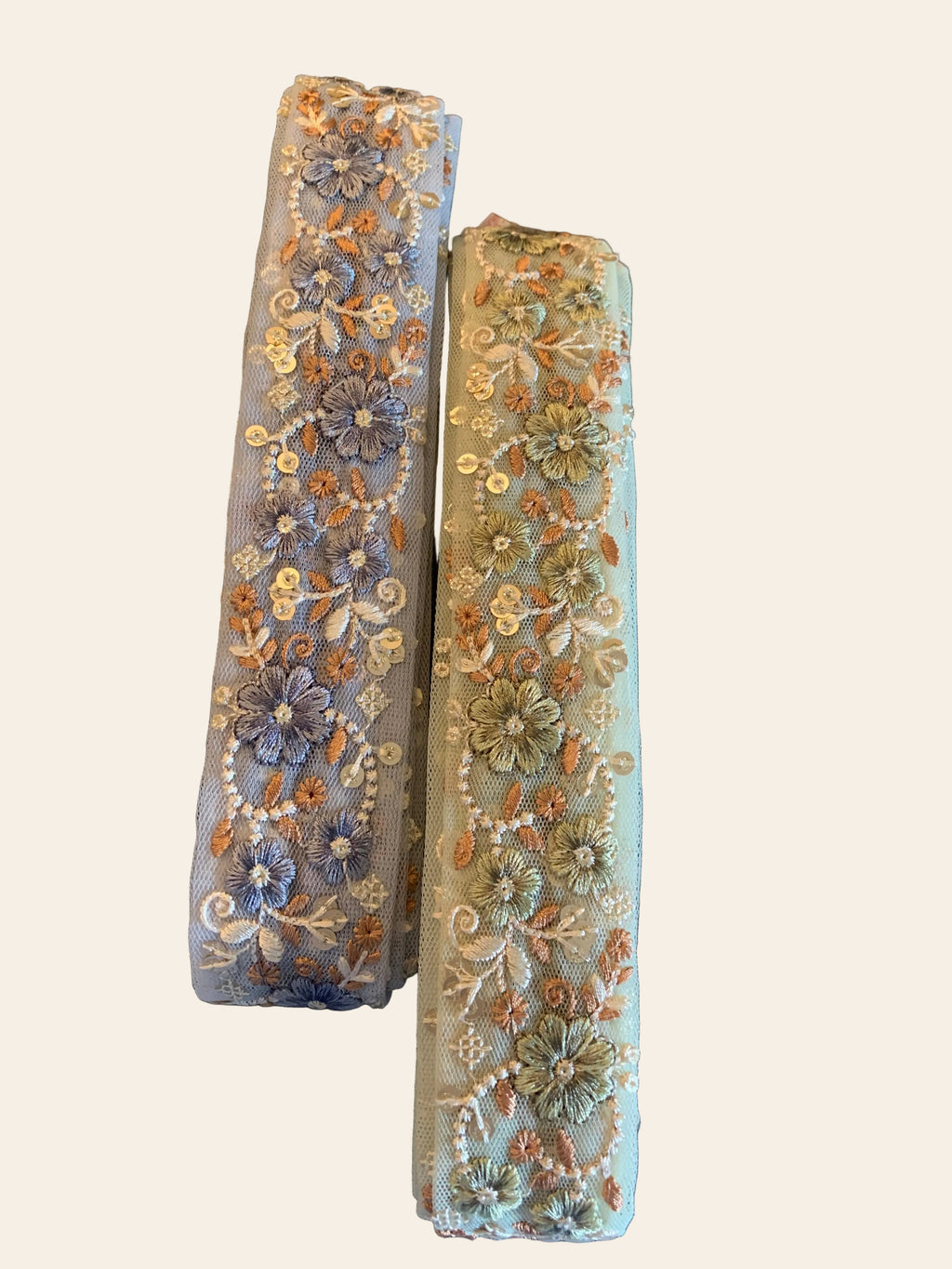 Floral Embroidered Net Trim