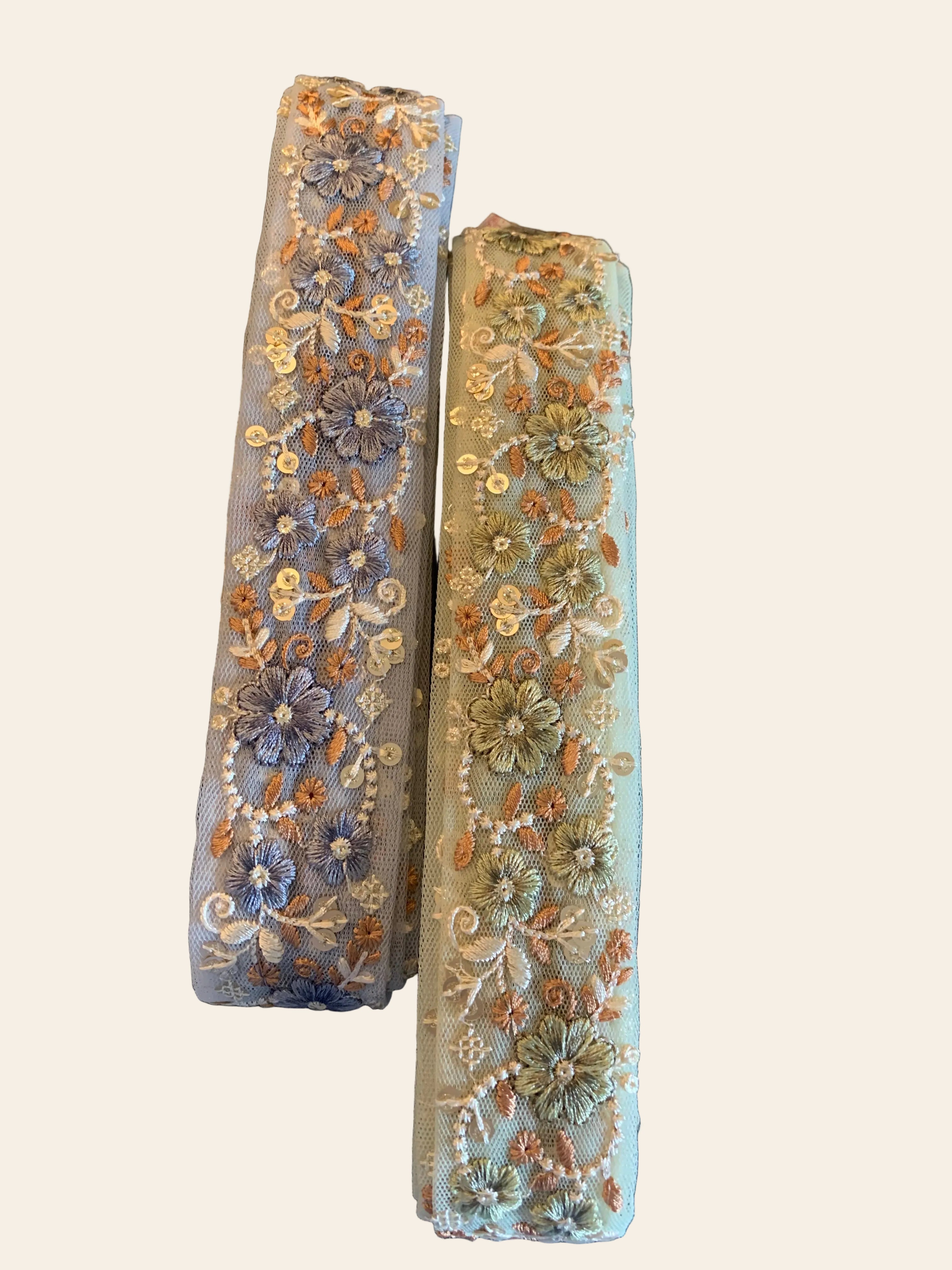 Floral Embroidered Net Trim
