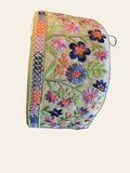 Hand-Embroidered Floral Meadow Linen Ribbon