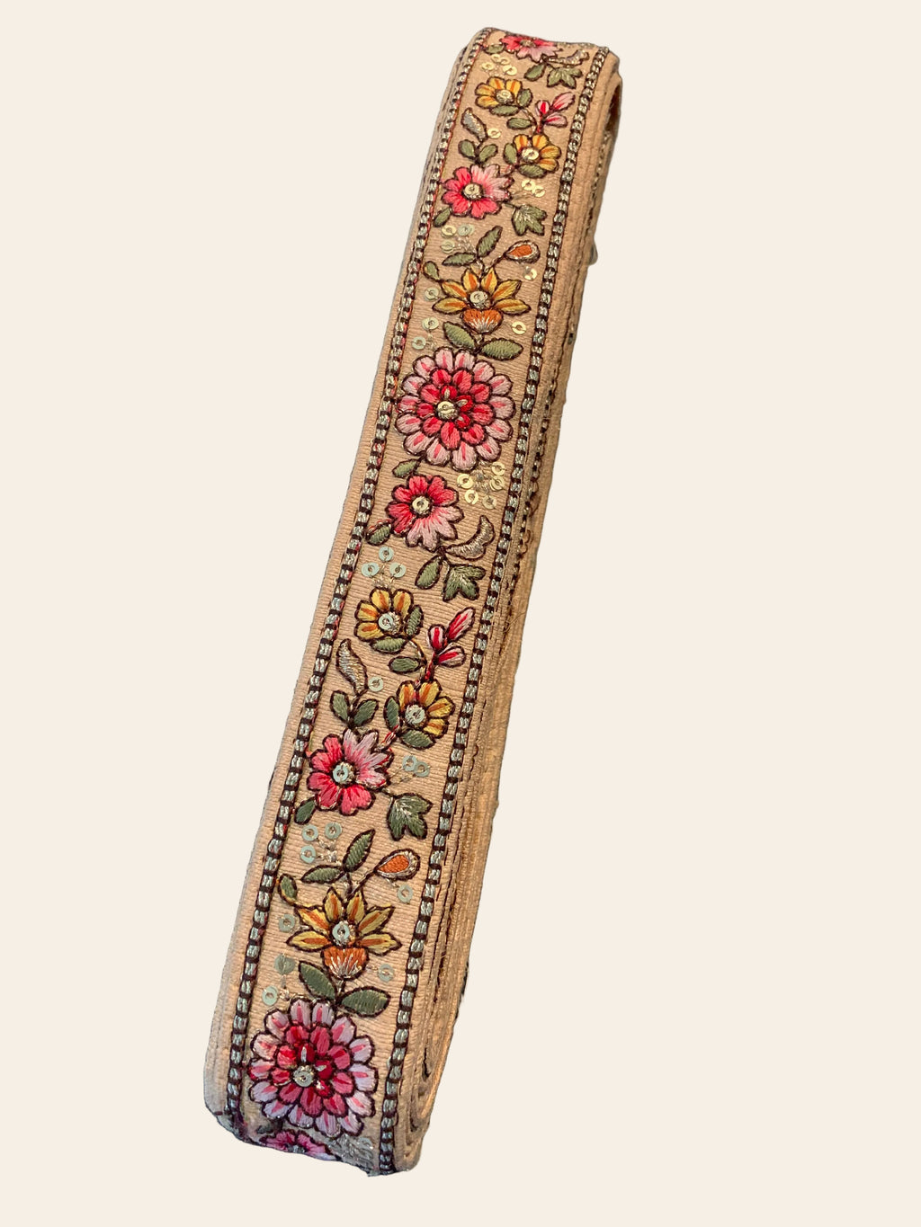 Floral Embroidered Silk Trim