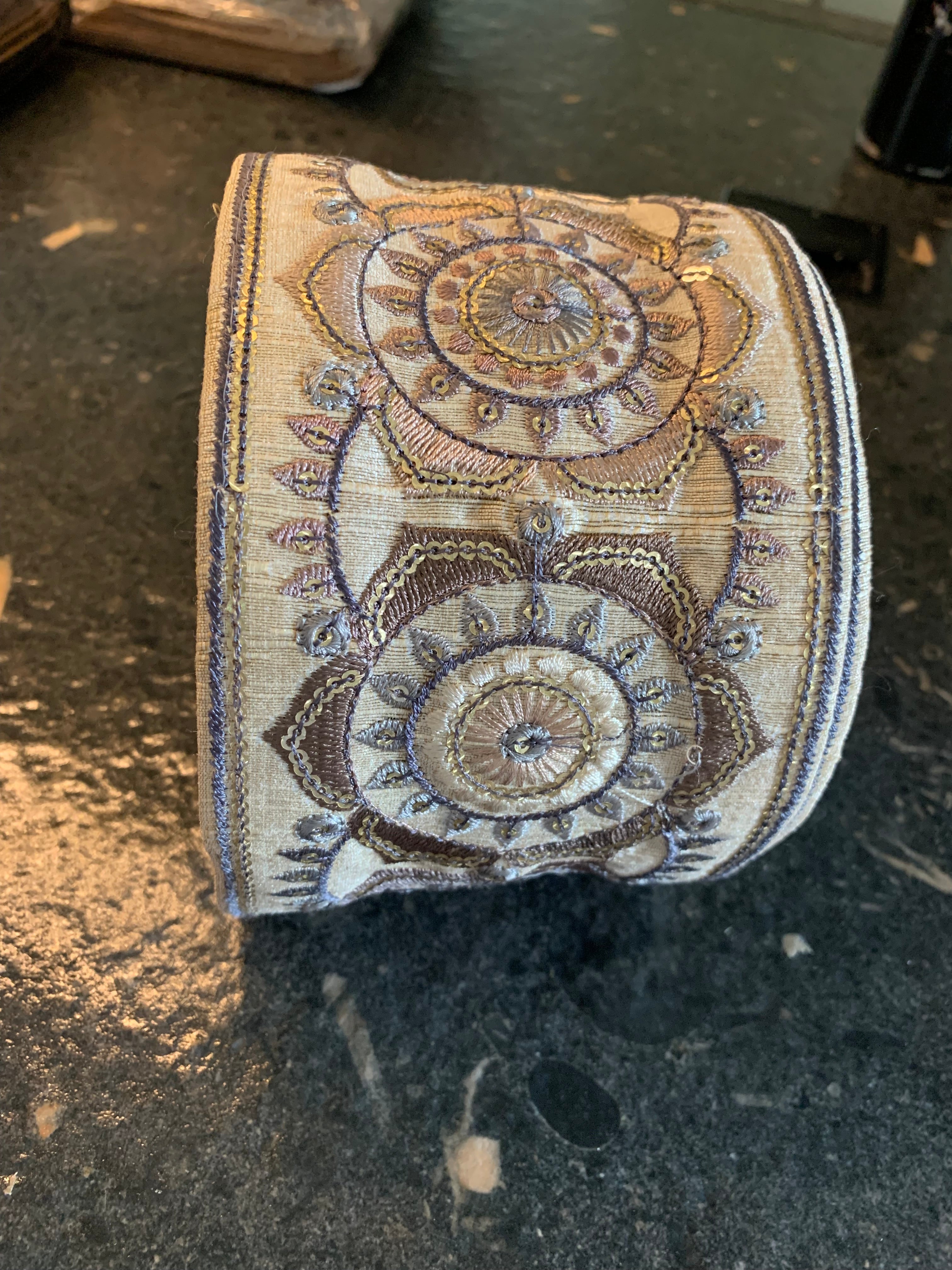 Embroidered Mandala Trim