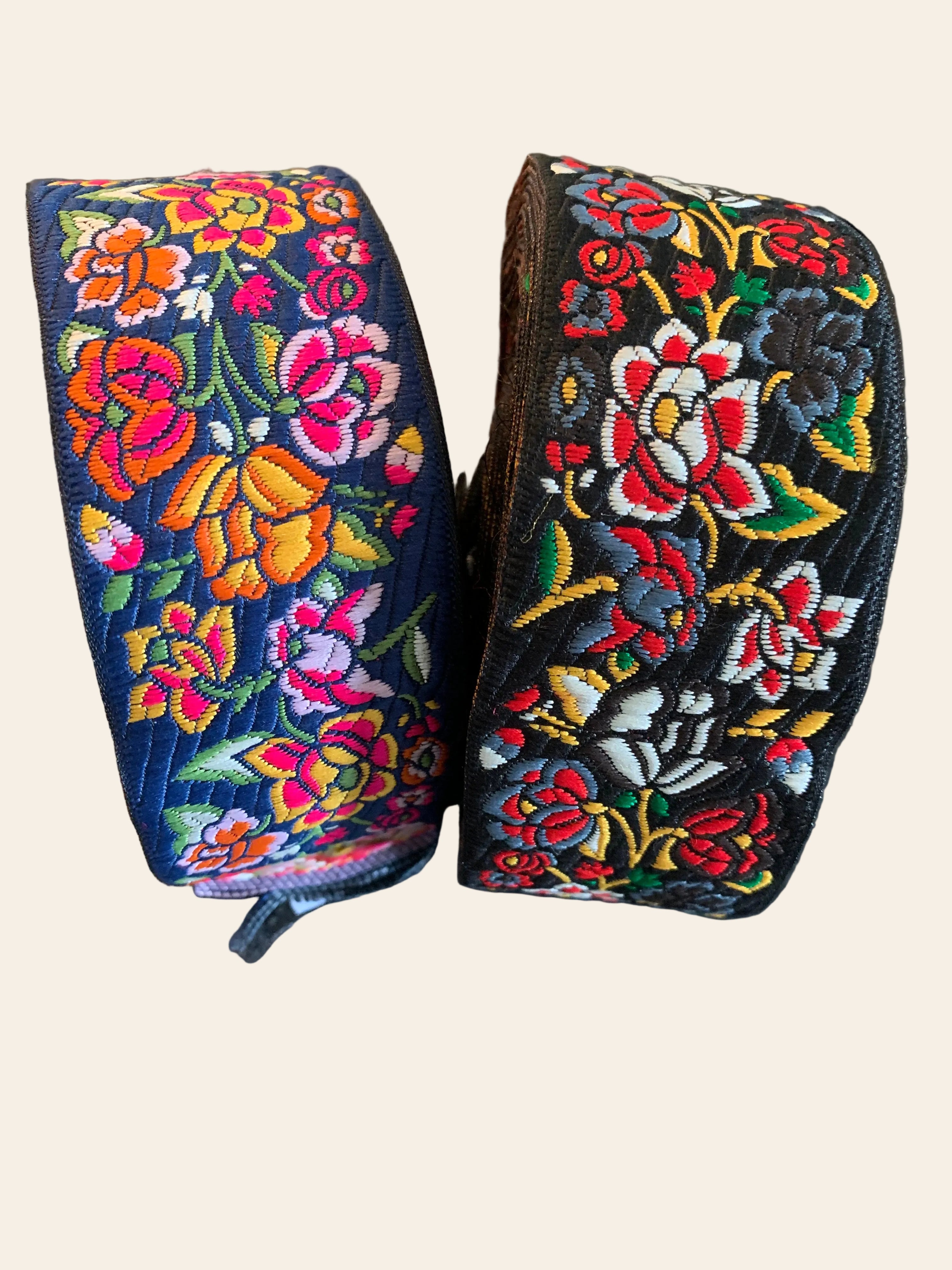 Embroidered Floral Jacquard Ribbon